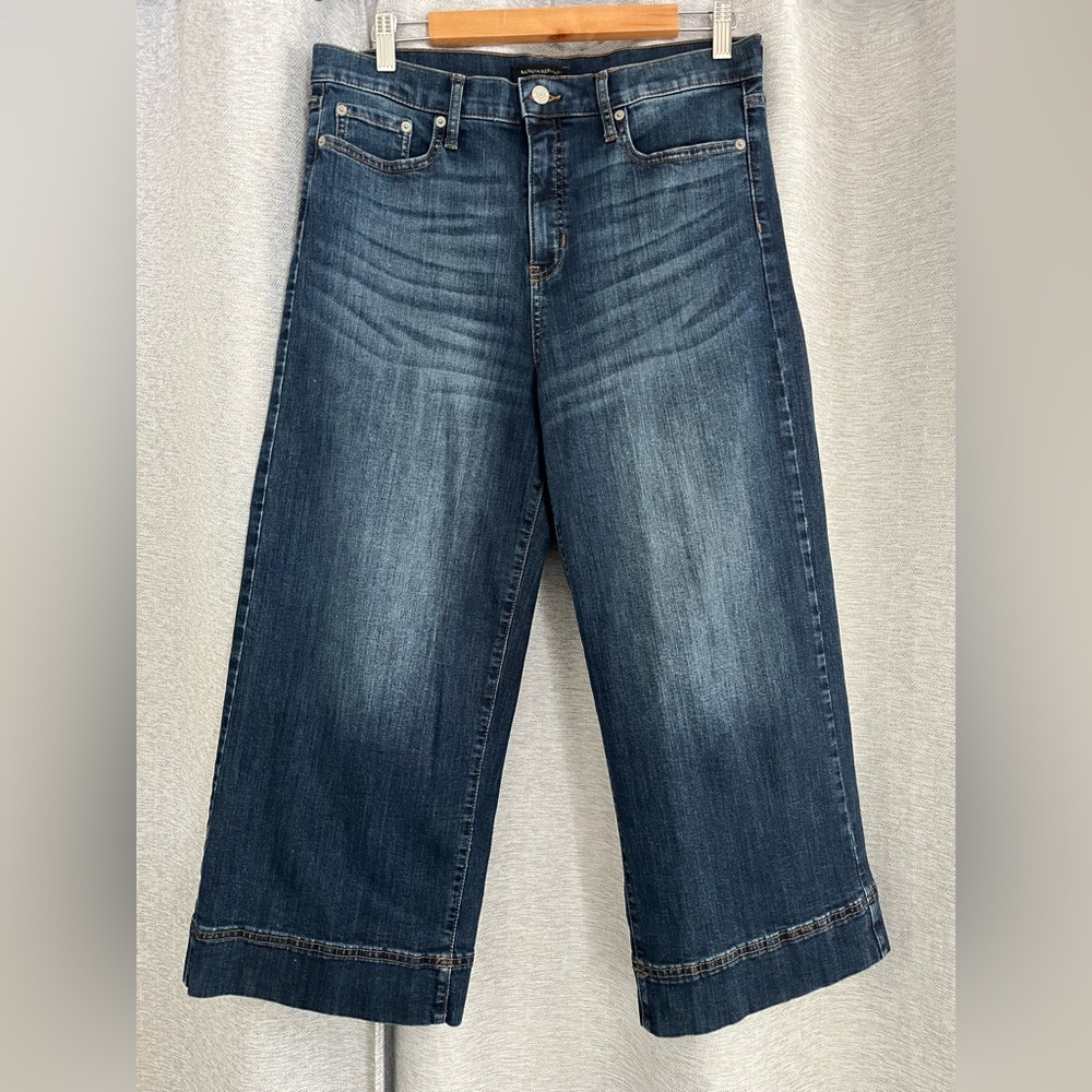 Banana Republic High-Rise Wide-Leg Crop Jeans - Blue